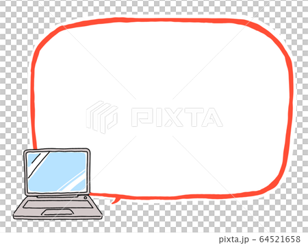 パソコン 赤 線 吹き出し イラスト Png のイラスト素材