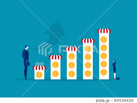 Business invest franchise and Growth of the franchise concept vector illustrator Business invest franchise and Growth of the franchise concept vector illustrator 64526420