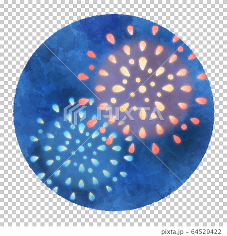 煙花水彩風格插畫素材 64529422