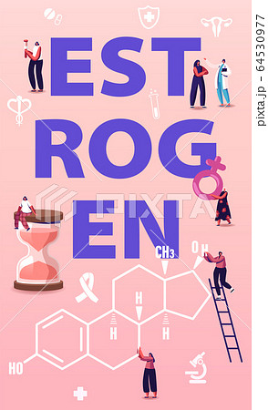 Hormones Health Concept. Tiny Female Characters Patients and Doctor front of Huge Estrogen Formula. Diagnostics and Treatment. Girl on Hourglass Poster Banner Flyer. Cartoon People Vector Illustration Hormones Health Concept. Tiny Female Characters Patients and Doctor front of Huge Estrogen Formula. Diagnostics and Treatment. Girl on Hourglass Poster Banner Flyer. Cartoon People Vector Illustration 64530977