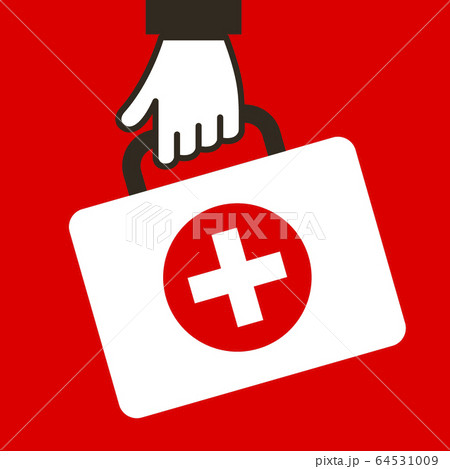 Hand keep virus first aid help kit box icon Hand keep virus first aid help kit box icon 64531009
