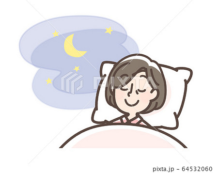 良質な睡眠 女性のイラスト素材