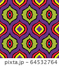Ikat geometric folklore ornament with diamonds. 64532764