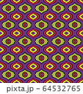 Ikat geometric folklore ornament with diamonds. 64532765