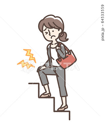 膝の痛み 関節痛のイラスト素材