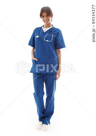 Nurse or young doctor portrait 64534377