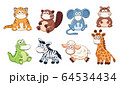 Vector animals in medicine masks 64534434