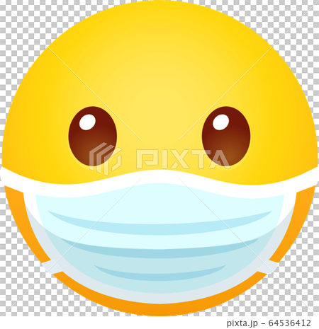 Yellow emoji in face mask Yellow emoji in face mask 64536412