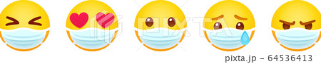 Emoji in face mask set 64536413
