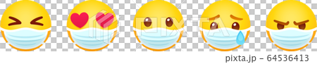 Emoji in face mask set 64536413