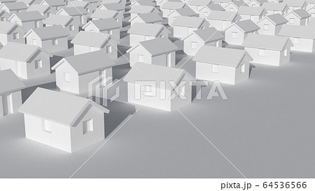 Small typical white rural houses standing on a 64536566