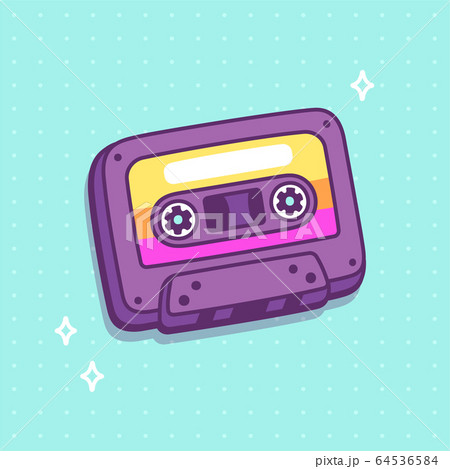 Cartoon Retro Cassette Tapeのイラスト素材