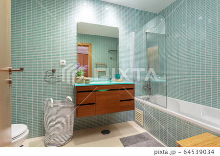 Modern bathroom . European hotel design. and inside Modern bathroom . European hotel design. and inside 64539034