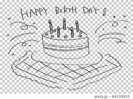 ラフな誕生日ケーキのイラスト素材