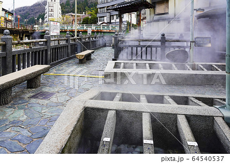 湯村温泉　荒湯　湯つぼ 64540537