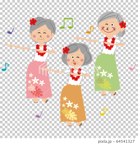 Pop active senior women dancing hula dance 64541327