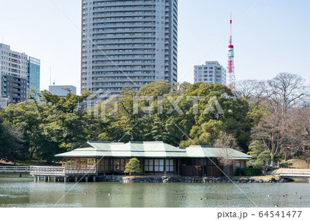 東京都　浜離宮恩賜庭園　大泉水　中島のお茶屋 64541477