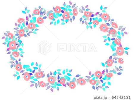 花のリース 模様 文字飾り 花のリース 模様 文字飾り 64542151