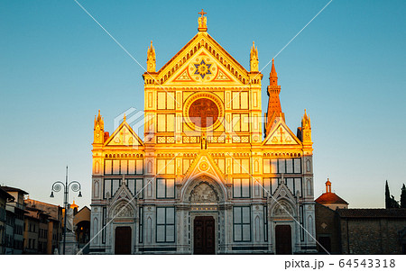 Sunset time, Basilica of Santa Croce in Florence, Italy Sunset time, Basilica of Santa Croce in Florence, Italy 64543318