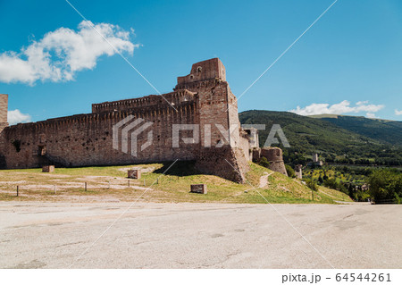 View of Rocca Maggiore in historic town Assisi, Umbria, Italy 64544261
