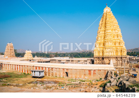 Sri Virupaksha temple from Hemakuta hill in Hampi, India 64546239