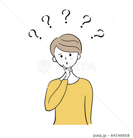 女性 考える はてなマークのイラスト素材