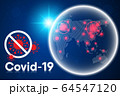 Coronavirus Disease Global Infection and Pandemic Sickness, Covid-19 Coronavirus World Spread for Medical Banner Background 64547120