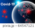 Coronavirus Disease Global Infection and Pandemic Sickness, Covid-19 Coronavirus World Spread for Medical Banner Background 64547121