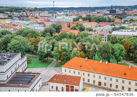 Vilnius town panorama view from Gediminas Castle Tower in Lithuania 64547636