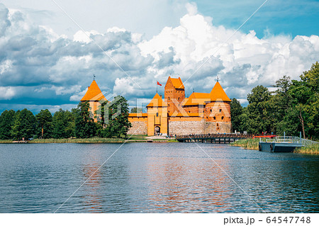 Trakai Island Castle and lake at summer in Lithuania 64547748