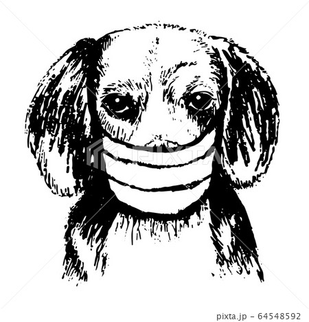 illustration of Beagle dog with mask illustration of Beagle dog with mask 64548592