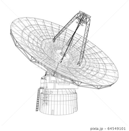 Radio Telescope concept outline. Vector Radio Telescope concept outline. Vector 64549101