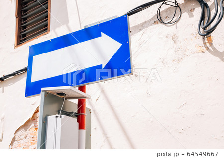 Arrow direction sign in Malacca old street, Malaysia 64549667