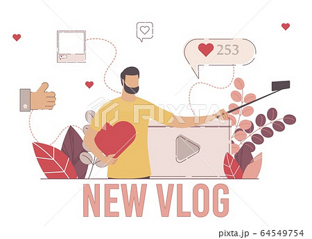 Popular Blogger New Vlog Flat Vector Illustration Popular Blogger New Vlog Flat Vector Illustration 64549754