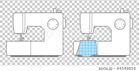 Electric sewing machine set line drawing 64549858