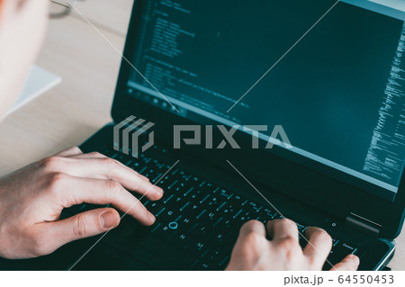 software engineering developer writing code laptop software engineering developer writing code laptop 64550453