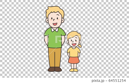 外国人の父と娘 全身 セット 64551254