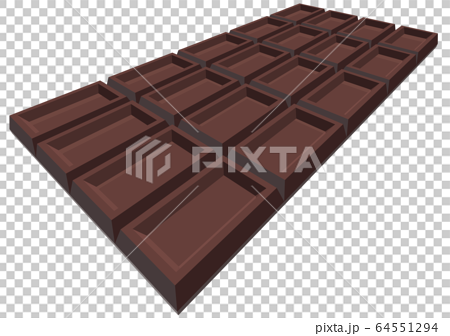 ベクターイラスト パースのついた板状のチョコレート 背景透明のイラスト素材