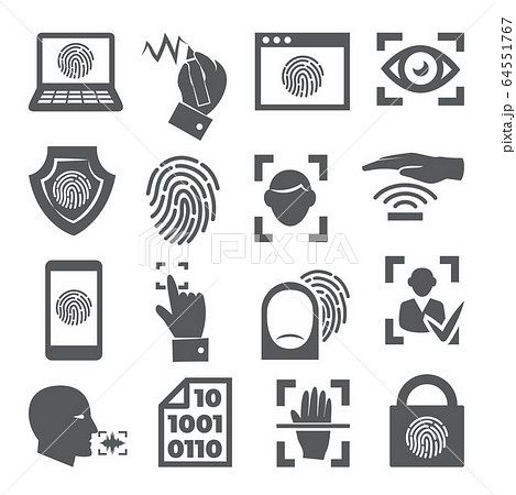 Biometric icons set on white background Biometric icons set on white background 64551767