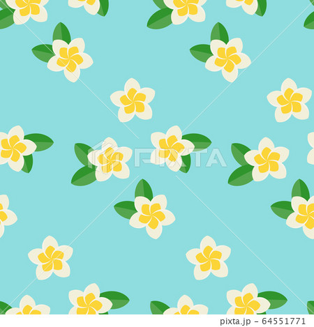 プルメリアのシームレスパターンのイラスト素材
