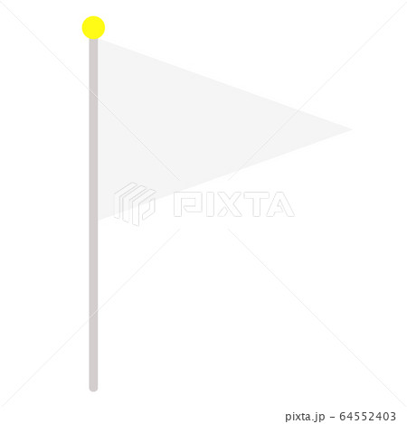 シンプルな旗 白 三角のイラスト素材