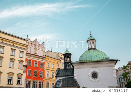 Church of St. Adalbert (Wojciech) at Main Market Square (Rynek Glowny) in Krakow, Poland Church of St. Adalbert (Wojciech) at Main Market Square (Rynek Glowny) in Krakow, Poland 64553117