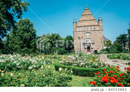 Nicolaus Copernicus University and spring garden in Torun, Poland 64553663