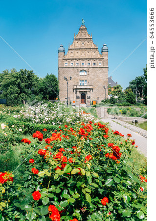 Nicolaus Copernicus University and spring garden in Torun, Poland 64553666