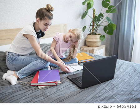 Stay at home. Online educations. Stay at home. Online educations. 64554161