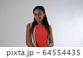 Pretty black model working on camera in fashion studio 64554435