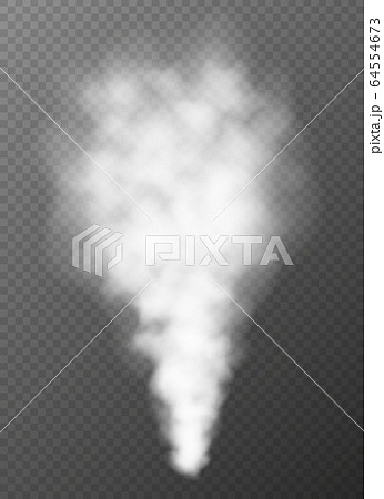 White smoke, erupting geyser, hot steam. Thick white cloud or vapor, huge natural disaster concept. 64554673