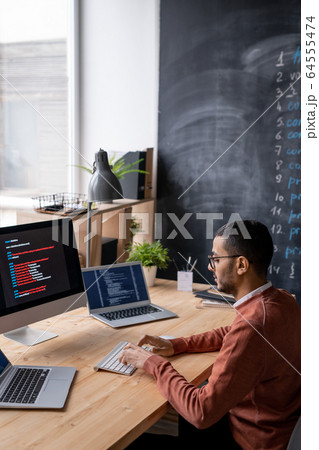 Arabian programmer coding script Arabian programmer coding script 64555474