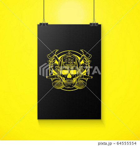Hand drawn sketch, fireman skull Hand drawn sketch, fireman skull 64555554