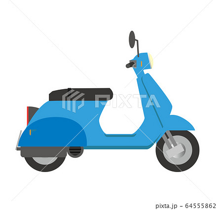 可愛いスクーターのイラスト 配達デリバリー オートバイ 宅配 運送 ベクターデータのイラスト素材